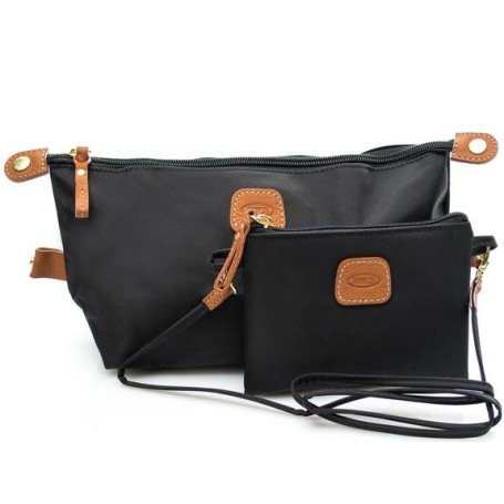 Necessaire 2 in 1 Beauty Case da Viaggio Colore Nero Tabacco 14x40x9cm