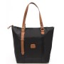 Medium Shopping BAG Borsa con Zip Colore Nero Tabacco da Donna 30x26x16 cm